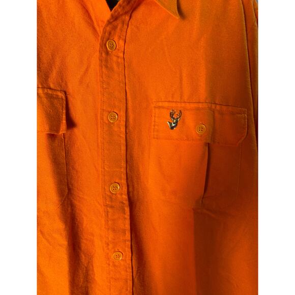 Duck Head Jeans Co. Orange Button Up Hunting Shirt Long Sleeve Pockets Medium - Picture 3 of 4